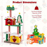 Tangkula Cute Christmas Cat Tree Cat Tower for Indoor Cats with Scratching Posts and Carpet