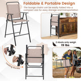 TAGNKULA Outdoor Folding Bar Stool Set of 2/4, Patio Dining Chairs, Outdoor Bar-Height Stools w/Armrests