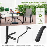 Tangkula 35 Inch Patio Bistro Table with 1.5” Umbrella Hole