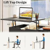 Tangkula Computer Desk with Lift Top