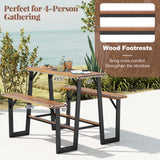 Tangkula Acacia Wood Picnic Table