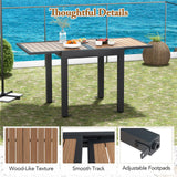 Tangkula 31.5”-63” Extendable Patio Table, Outdoor Aluminum Table for 4-6 People (Natural, 63")
