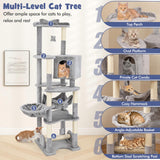 Tangkula Tall Cat Tree, 69 Inch Multi-Level Cat Tower with Sisal Scratching Post, Private Condo