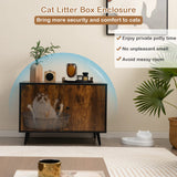 Tangkula Cat Litter Box Enclosure, Hidden Cat Washroom Cabinet with 2 Doors