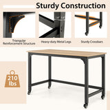 Mobile Computer Desk, Simple Style Rolling Home Office Desk Study Table Writing Desk