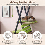 Tangkula 73 Inch Tall Cat Tree Modern Wood Cat Tower