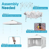 Tangkula 10x10 FT Outdoor Pop Up Canopy with 4 Sidewalls