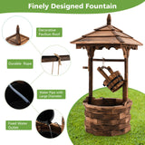 Tangkula Outdoor Wishing Well Water Fountain, 22.5" x 22.5" x 48.5"