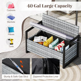 Tangkula 40 Gallon Outdoor Bench with Storage for Backyard