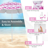 Tangkula 4 Pieces Beach Chair Set- 2 Backpack Beach Chairs with Umbrella & Blanket