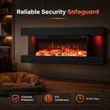 Tangkula 3-Sided 18"/26"/36"/46" WiFi Electric Fireplace with 32"/40"/50"/60" Floating Mantel | 750W/1500W