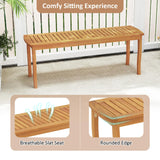 Tangkula Acacia Wood Outdoor Bench