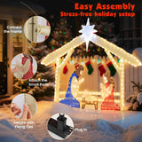 Tangkula 4.7 FT Christmas Lighted Nativity Scene Set
