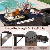 Tangkula 3 Piece Patio Wicker Dining Set