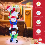 Tangkula 6 FT Lighted Christmas Stacked Snowman Set, Light-up Christmas Decoration with 155 LED Lights