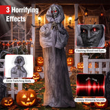 Tangkula 5.6 FT Animated Halloween Standing Weeping Woman Statue