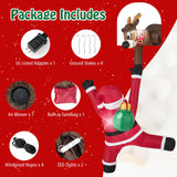 Tangkula 8.5 FT Christmas Inflatable Reindeer & Climbing Santa Claus