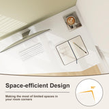 Tangkula White Desk with Storage Drawer & 4 Shelves