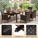 Tangkula 7 Pieces Outdoor Dining Set for Backyard