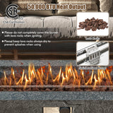 Tangkula 50,000 BTU Fire Pit Table Set, 42.5” Magnesium Oxide Propane Gas Fire Pit w/Hideaway Tank Holder, Protective Cover Included, Simple Ignition