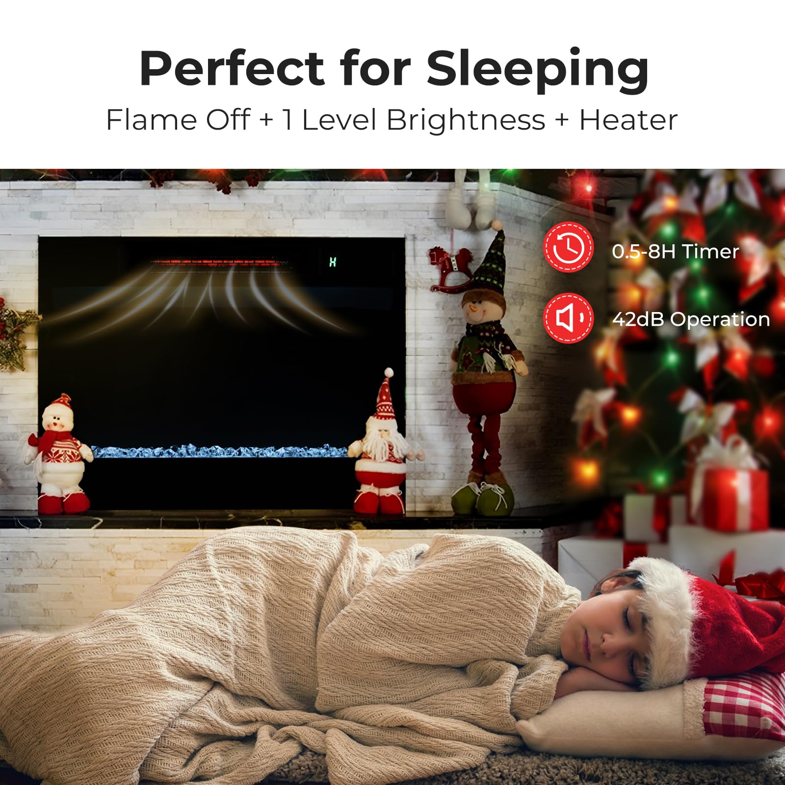23-Inch Infrared Quartz Electric Fireplace Insert with Remote Control, 1500W - Tangkula