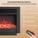 Tangkula Electric Fireplace Insert with Remote Control Adjustable Flame Colors and Brightness