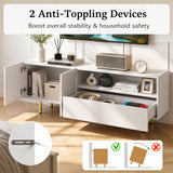 Tangkula Rustic 60" L TV Stand for TVs up to 70"