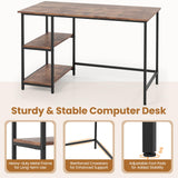 Tangkula Home Office Computer Desk with 2 Storage Shelves