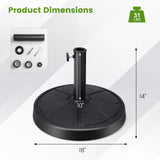 Tangkula Umbrella Base, 31 lbs Capacity Heavy-Duty Patio Outdoor Round Umbrella Stand for 9 ft Umbrella