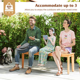 Tangkula 55" 3-Person Teak Wood Bench with 880 LBS Weight Capacity