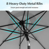 Tangkula 9 FT Patio Umbrella with Crank Handle