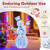 Tangkula 5 FT Christmas Lighted Snowman with Stars