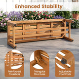 Tangkula Acacia Wood Outdoor Bench
