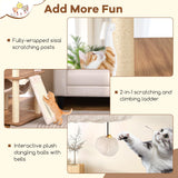 Tangkula 68 Inch Modern Wood Cat Tower with Sisal Scratching Posts