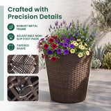 Tangkula 2-Set Plastic Rattan Planters