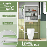 Tangkula Over The Toilet Storage Cabinet, Above Toilet Bathroom Shelf w/Double Doors & Adjustable Shelf