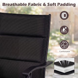 Tangkula Padded Patio Swivel Chairs Set of 4/2 Heavy Duty Metal Frame Rocker Chair