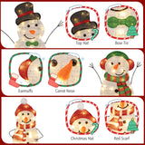 Tangkula 3-Piece Christmas Lighted Snowman Family Decoration