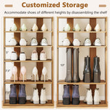 Tangkula 8-Tier Vertical Shoe Rack Space-Saving Corner Shoe Organizer for 14 Pairs