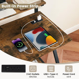 Tangkula 32" Mobile Portable Laptop PC Desk with Monitor Stand