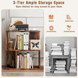 Tangkula 3 Tier Geometric Bookshelf