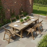 Tangkula Teak Wood Folding Hand-Woven PE Rattan Outdoor Chairs Set of 2/4
