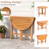 Tangkula 36 Inches Outdoor Folding Round Dining Table