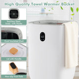 Tangkula 35L Large Towel Warmer Bucket, Luxury Hot Towel Heater w/ 20-90Min Timer & 2-5H Drying Mode (White, 35L)