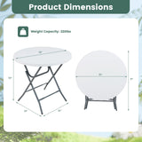 Tangkula 32" Round Folding Table, Portable Picnic Table with All-Weather HDPE Tabletop