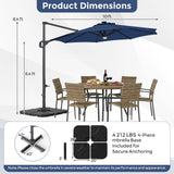 Tangkula 10 FT Solar Patio Umbrella with Base Included