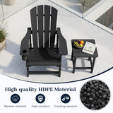 Tangkula HDPE Adirondack Chairs | 550 LBS Max Load Screw-Free Outdoor Chairs with Realistic Wood Grain
