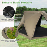 Tangkula 4-6 Person Pop Up Camping Tent with Visible Skylight, Portable Backpacking Tent with Removable Rainfly with 3 Mesh Walls