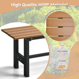 Tangkula 47" Outdoor Garden Bench, 2-Person Patio Park Bench with HDPE Slatted Seat & Metal Frame