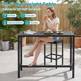 Tangkula Outdoor Bar Table Patio Counter Height Table